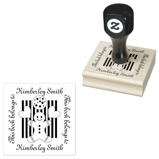 Cute Cookie Gingerbrood Man Cartoon Kinder Bookpla Rubberstempel