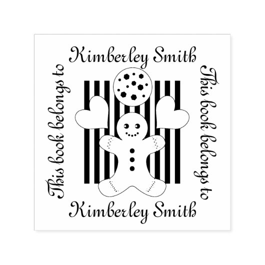 Cute Cookie Gingerbrood Man Dit boek behoort tot Zelfinktende Stempel (Design)