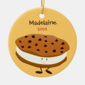Cute Cookie Sandwich met naam en jaar | ORNAMENT (Voorkant)