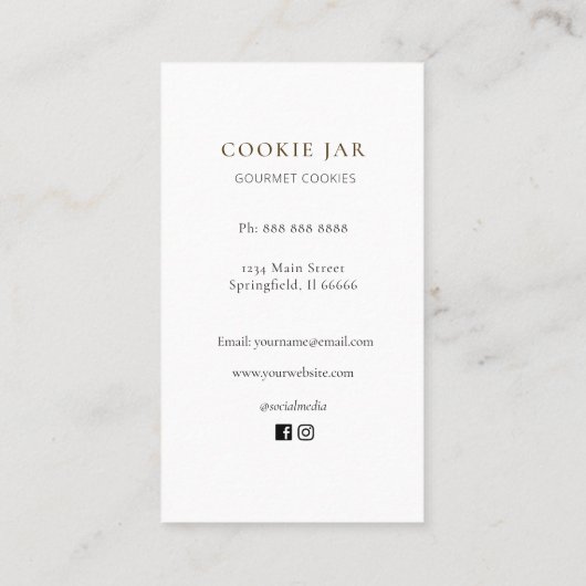 Cute Cookie shop Loyalty  business card Visitekaartje (Achterkant)