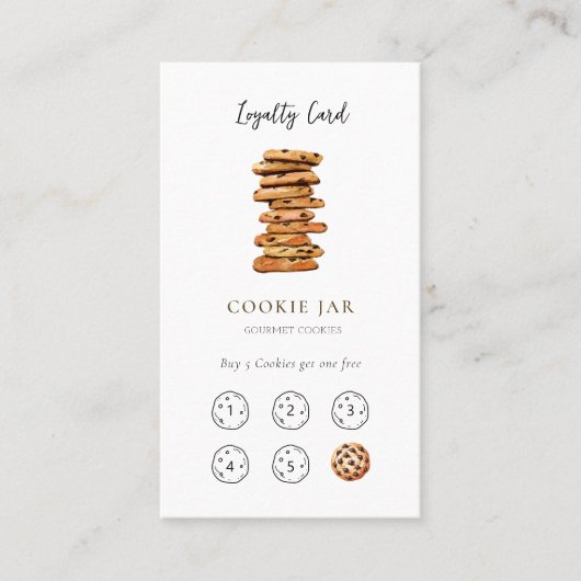 Cute Cookie shop Loyalty  business card Visitekaartje (Voorkant)