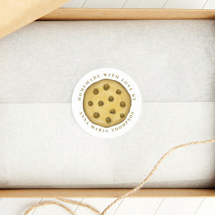Cute Cookie Whimsical Homemade with Love Ronde Sticker