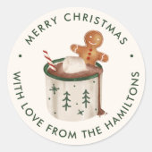 Cute Cookies and Cocoa Christmas Ronde Sticker (Voorkant)