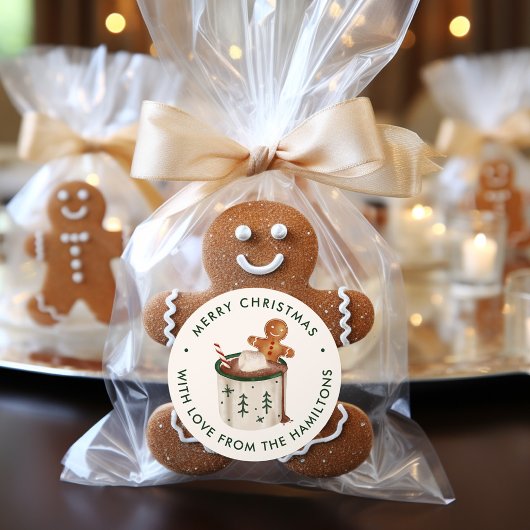 Cute Cookies and Cocoa Christmas Ronde Sticker