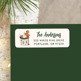 Cute Cookies and Cocoa Holiday Return Address Etiket
