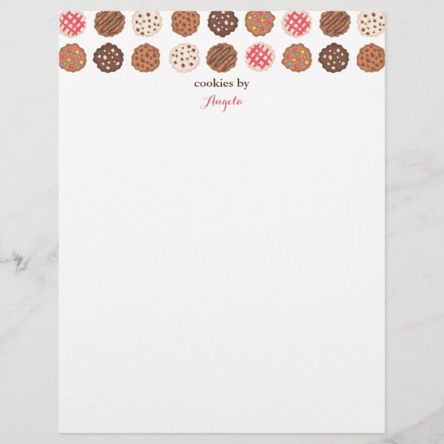 Cute Cookies Business Bakery Letterhead Briefhoofd (Voorkant)