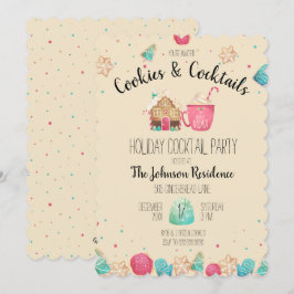 Cute Cookies & Cocktails Holiday Cookie Exchange Kaart
