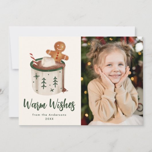 Cute Cookies en cacaofoto Feestdagenkaart (Voorkant)