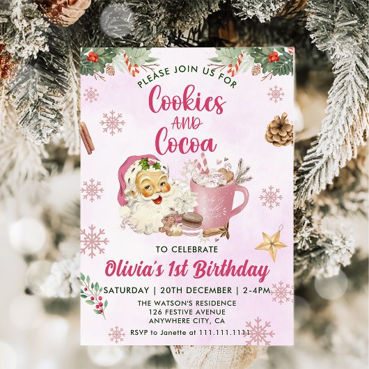 Cute Cookies en Cocoa Holiday Party Kaart