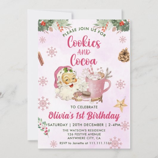 Cute Cookies en Cocoa Holiday Party Kaart (Voorkant)