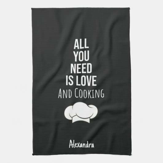 Cute Cooking Gifts Chefs Cooks Personalized Custom Theedoek (Verticaal)