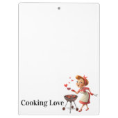Cute Cooking Love Red Hearts Clipboard  Klembord (Achterkant)