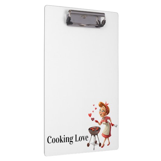 Cute Cooking Love Red Hearts Clipboard  Klembord (Rechts)