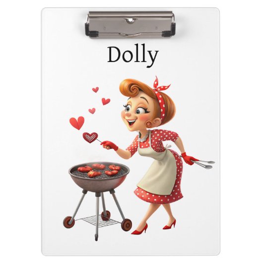 Cute Cooking Love Red Hearts Clipboard  Klembord (Voorkant)