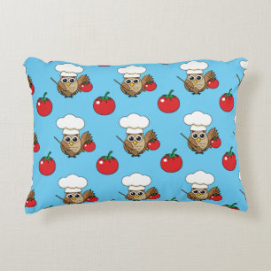 Cute Cooking Owl Cartoon Accent Kussen