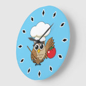 Cute Cooking Owl Cartoon Grote Klok (Hoek)