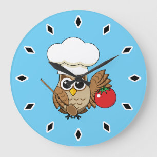 Cute Cooking Owl Cartoon Grote Klok