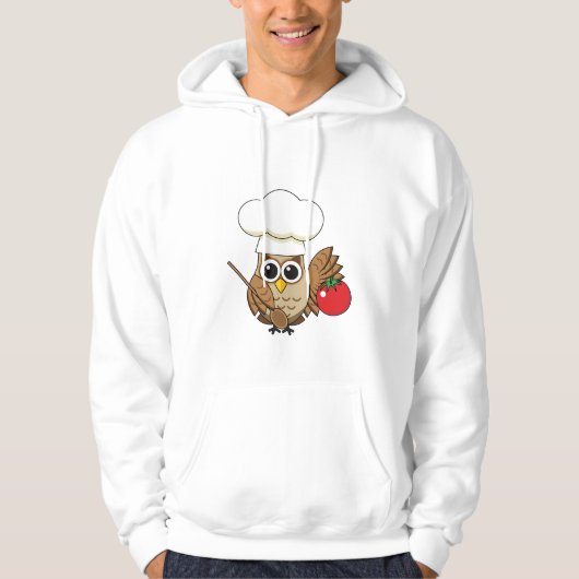 Cute Cooking Owl Cartoon Hoodie (Voorkant)