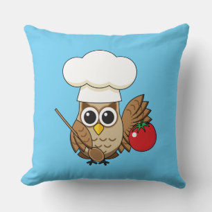 Cute Cooking Owl Cartoon Kussen