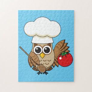 Cute Cooking Owl Cartoon Legpuzzel