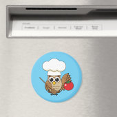Cute Cooking Owl Cartoon Magneet (Insitu (Vaatwasser))