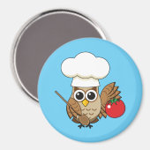 Cute Cooking Owl Cartoon Magneet (Voorkant / Achterkant)