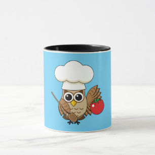 Cute Cooking Owl Cartoon Mok