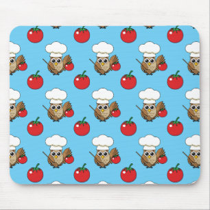 Cute Cooking Owl Cartoon Muismat