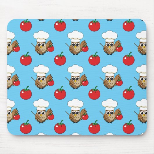 Cute Cooking Owl Cartoon Muismat (Voorkant)