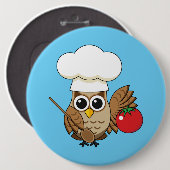 Cute Cooking Owl Cartoon Ronde Button 6,0 Cm (Voorkant /achterkant)