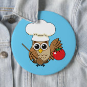 Cute Cooking Owl Cartoon Ronde Button 6,0 Cm (In situ)