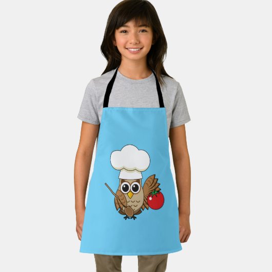 Cute Cooking Owl Cartoon Schort (Insitu)