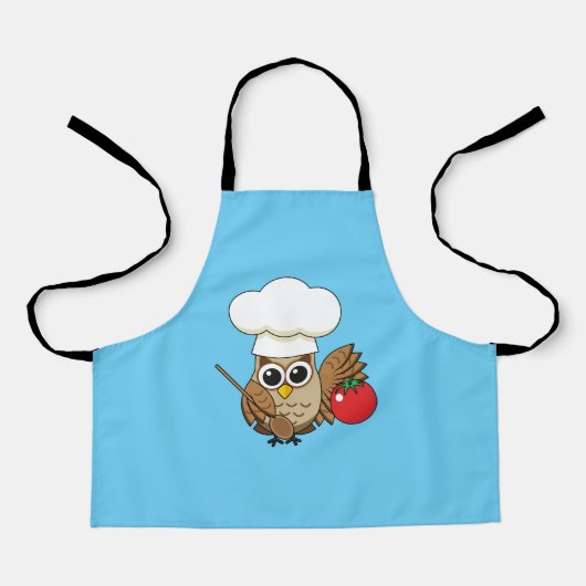 Cute Cooking Owl Cartoon Schort (Voorkant)