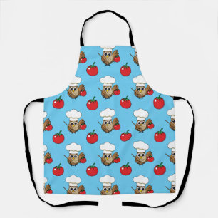 Cute Cooking Owl Cartoon Schort