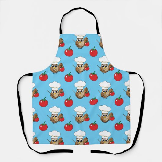 Cute Cooking Owl Cartoon Schort (Voorkant)