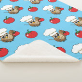 Cute Cooking Owl Cartoon Sherpa Deken (3/4)