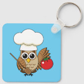 Cute Cooking Owl Cartoon Sleutelhanger (Achterkant)