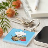 Cute Cooking Owl Cartoon Sleutelhanger (Voorkant Rechts)