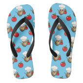 Cute Cooking Owl Cartoon Teenslippers (Voetbed)