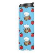 Cute Cooking Owl Cartoon Thermosbeker (Gedraaid links)