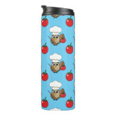 Cute Cooking Owl Cartoon Thermosbeker (Geroteerd rechts)