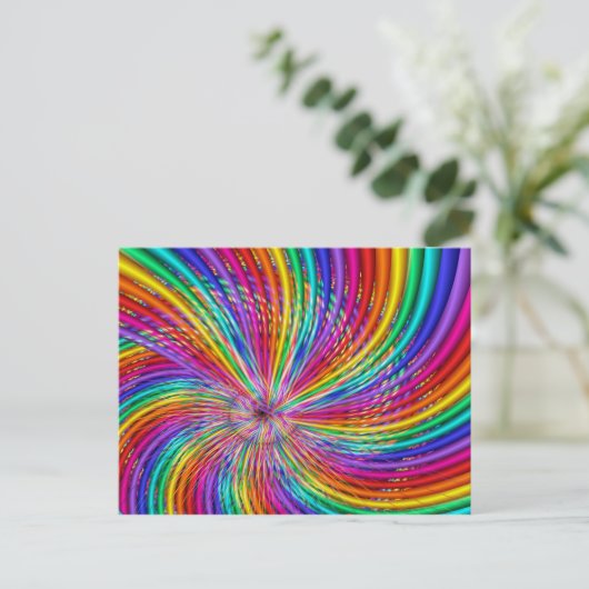 Cute Cool Abstract Pattern "Rainbow Swirl" Briefkaart (Staand voorkant)