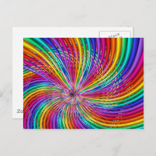 Cute Cool Abstract Pattern "Rainbow Swirl" Briefkaart (Voorkant / Achterkant)