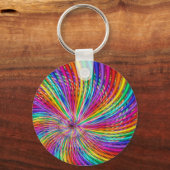 Cute Cool Abstract Pattern "Rainbow Swirl" Sleutelhanger (Voorkant)