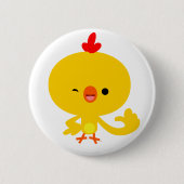 Cute Cool Cartoon Chicken Button Badge (Voorkant)