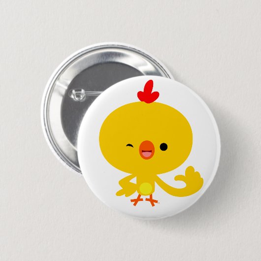 Cute Cool Cartoon Chicken Button Badge (Voorkant /achterkant)