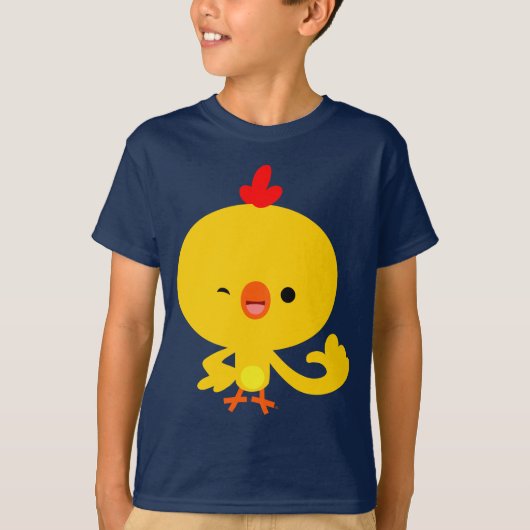 Cute Cool Cartoon Chicken Children T-Shirt (Voorkant)