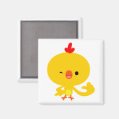 Cute Cool Cartoon Chicken Magnet (Voorkant / Achterkant)