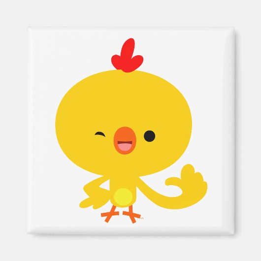 Cute Cool Cartoon Chicken Magnet (Voorkant)
