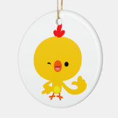 Cute Cool Cartoon Chicken Ornament (Links)